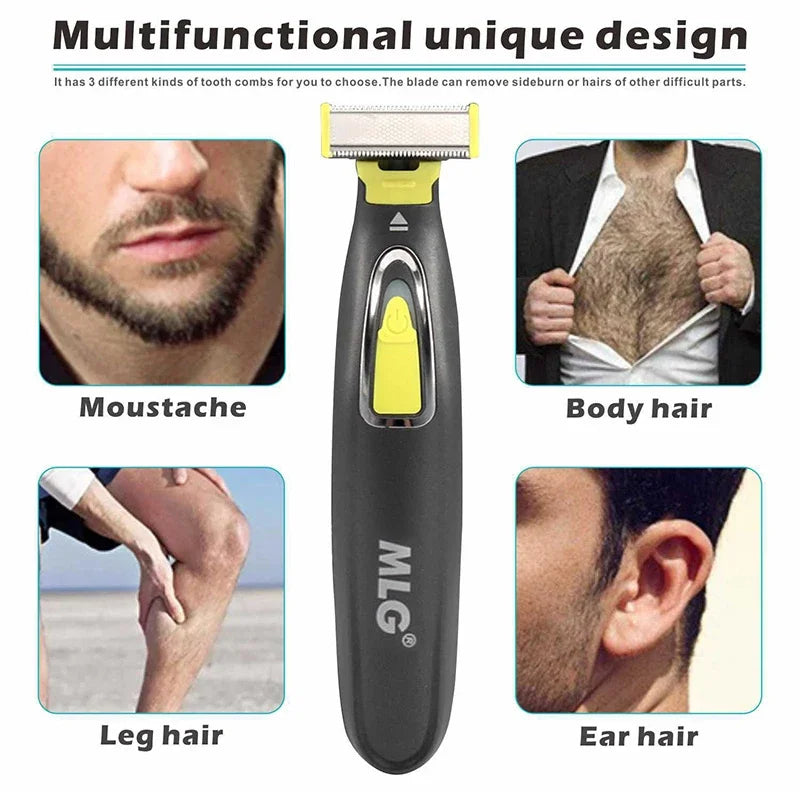 MLG Electric Shaver For Men and Women Portable Full Body Trimmer USB T Shaped Blade Razor For Beard Armpit For Washable