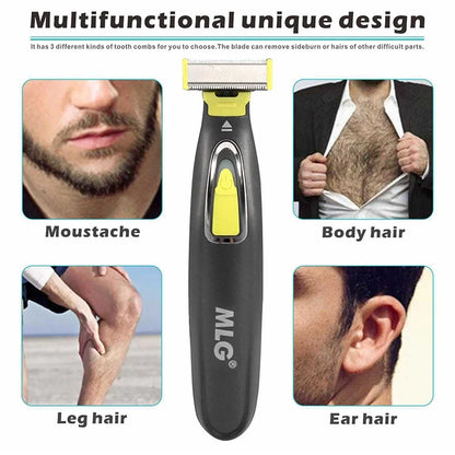 Rasoir électrique MLG pour hommes et femmes, tondeuse portable pour tout le corps, lame USB en forme de T pour barbe, aisselles, lavable