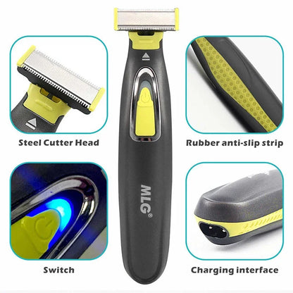 Rasoir électrique MLG pour hommes et femmes, tondeuse portable pour tout le corps, lame USB en forme de T pour barbe, aisselles, lavable