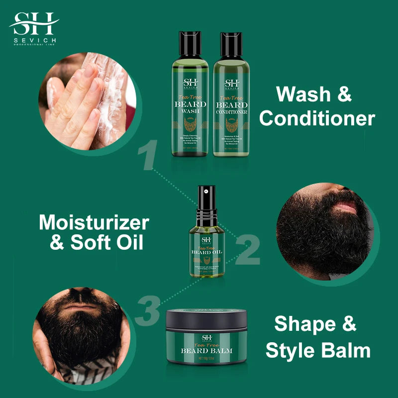 Huile de croissance de barbe pour hommes 100 % naturelle pour la croissance de la barbe Shampooing nourrissant essentiel pour la croissance des cheveux Après-shampoing hydratant et lissant pour la barbe