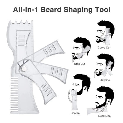 Professional Beard Styling Template Adjustable Beard Shaping Kits Practical Men Shaving Tool Sets Non-slip Styling Tool