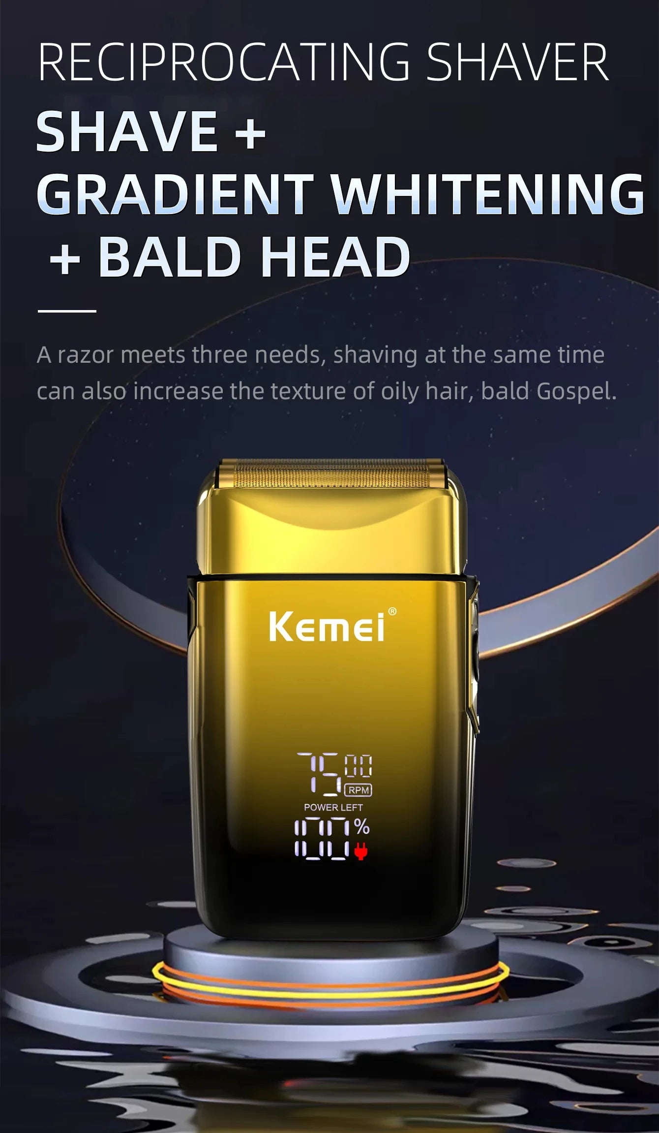 Kemei TX10 New Electric Shaver with LED Display