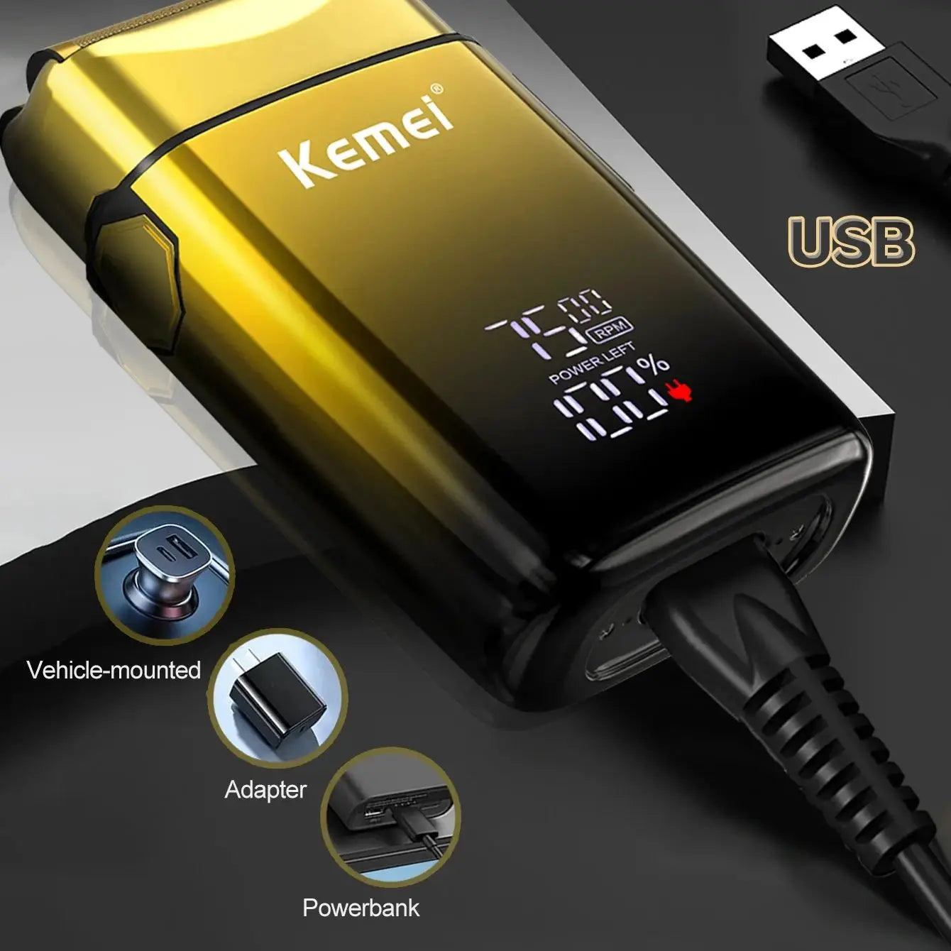 Kemei TX10 New Electric Shaver with LED Display