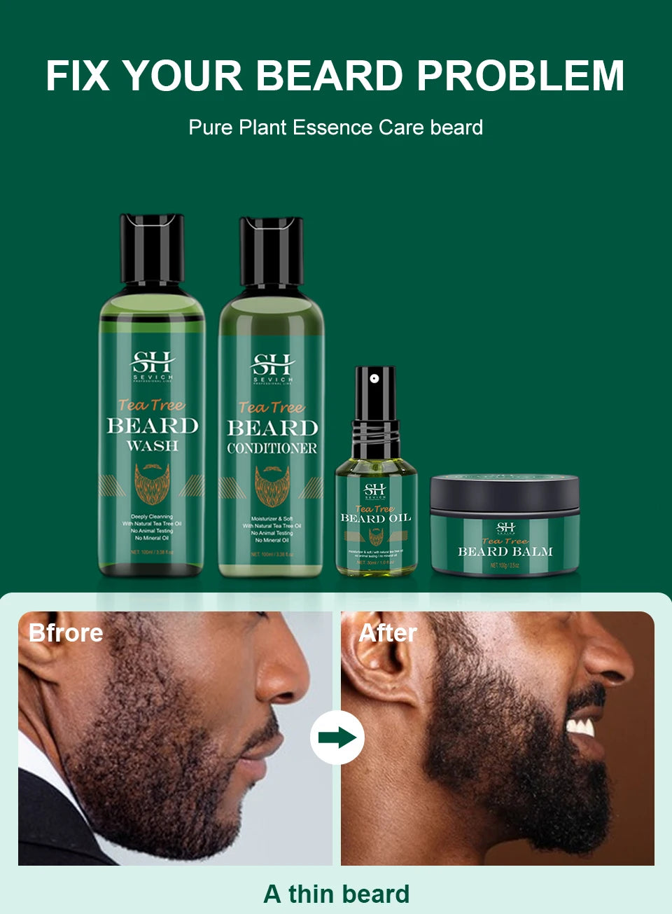 Huile de croissance de barbe pour hommes 100 % naturelle pour la croissance de la barbe Shampooing nourrissant essentiel pour la croissance des cheveux Après-shampoing hydratant et lissant pour la barbe