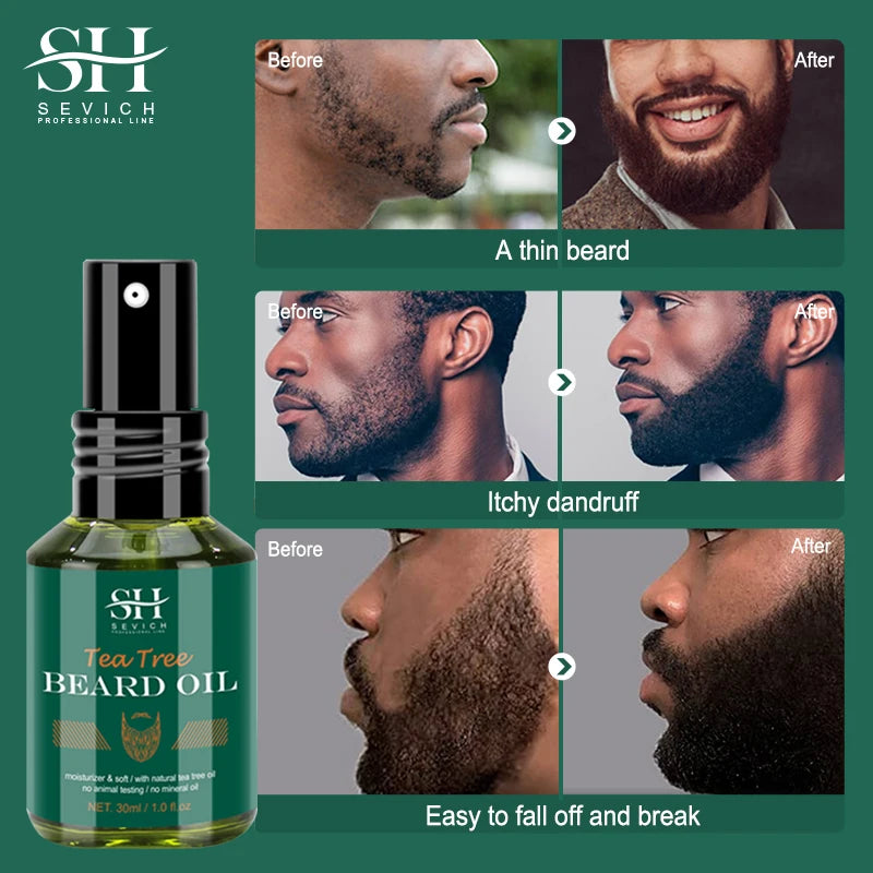 Men Beard Growth Oil 100% Natural Beard Growth Essential Hair Growth Nourishing Shampoo Moisturizing Smoothing Beard Conditioner