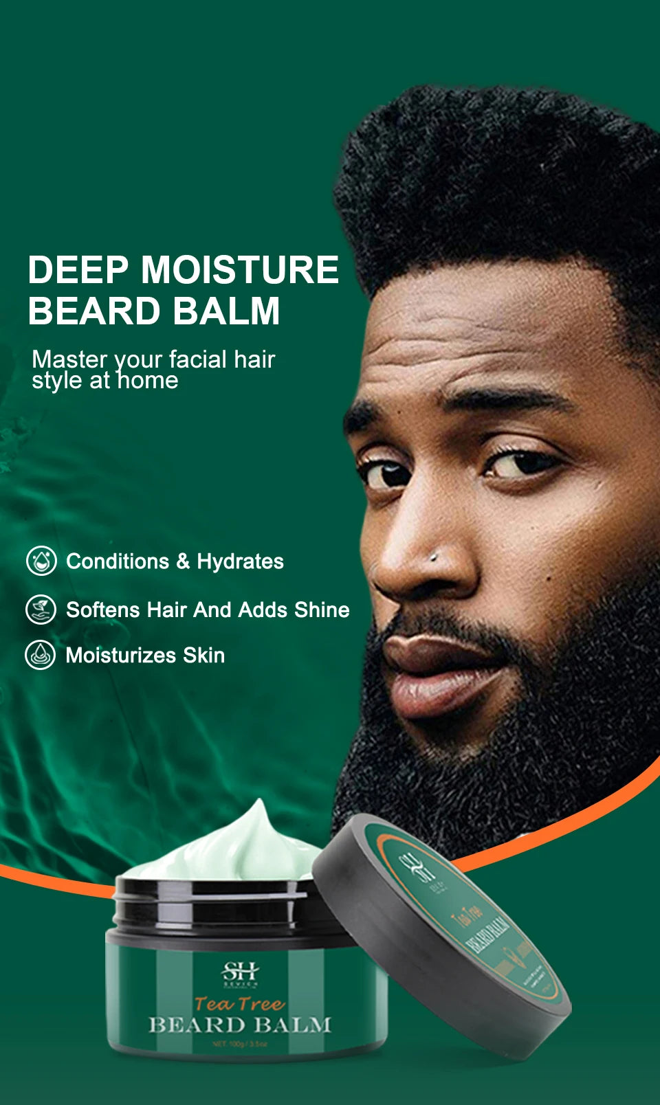 Men Beard Growth Oil 100% Natural Beard Growth Essential Hair Growth Nourishing Shampoo Moisturizing Smoothing Beard Conditioner