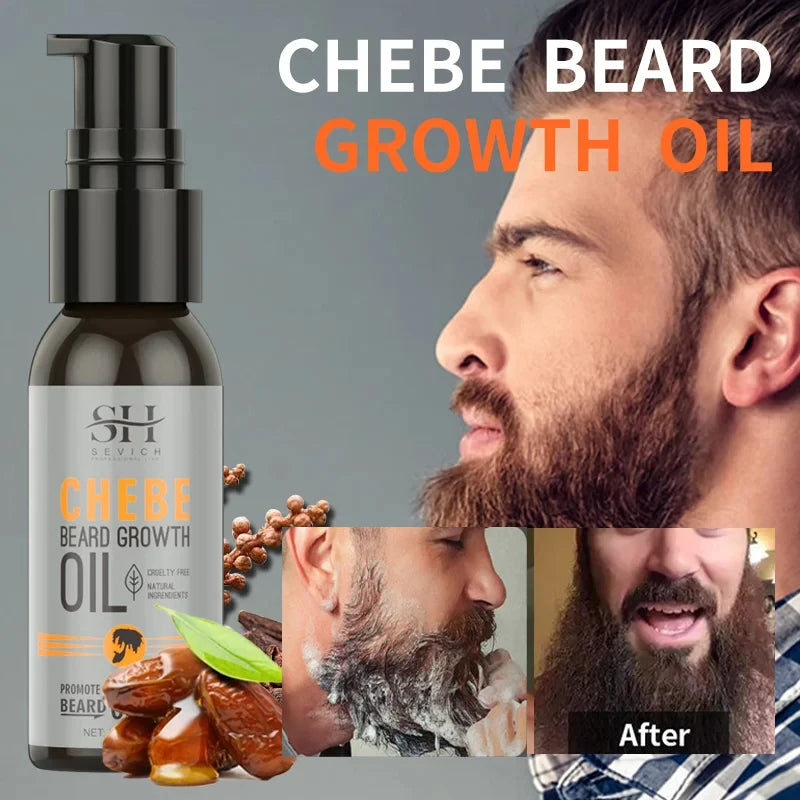 Huile de croissance rapide de la barbe Chebe pour hommes Soins de la barbe Croissance des cheveux Soins nourrissants de la barbe Produits anti-alopécie et anti-chute de cheveux