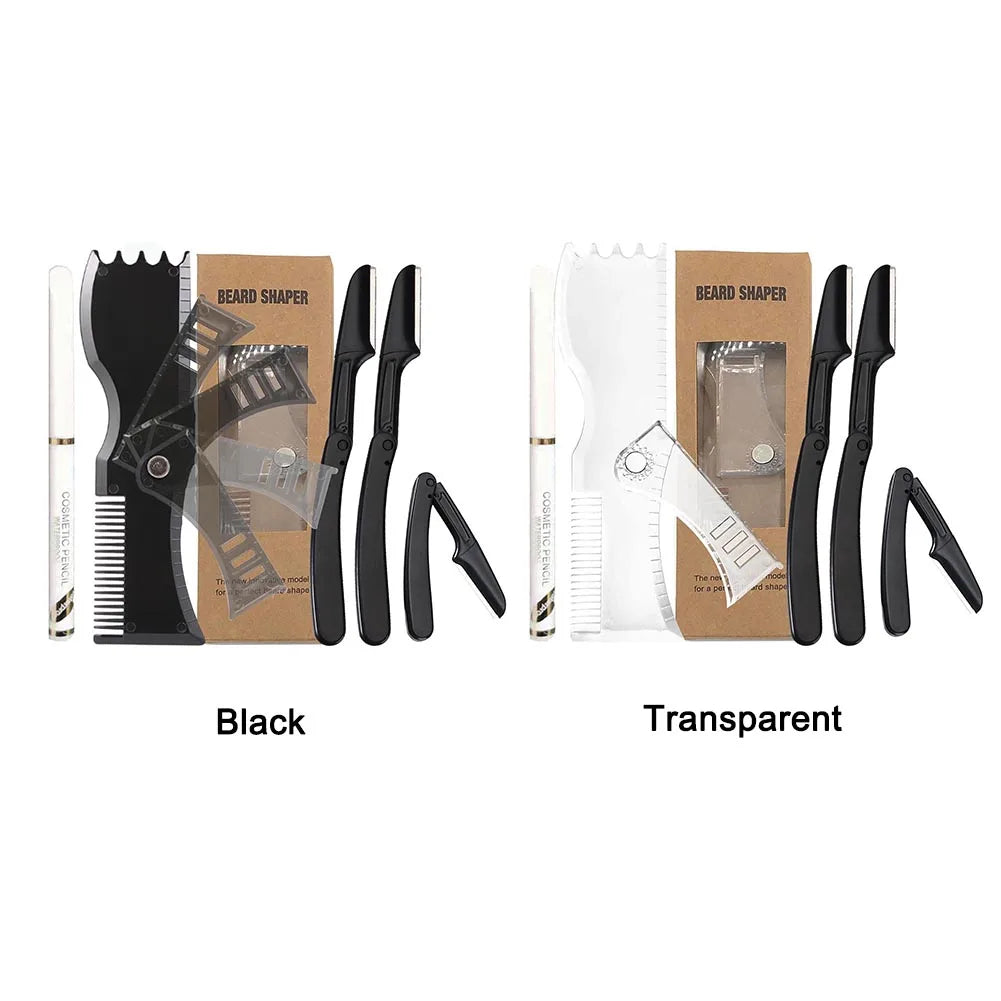 Professional Beard Styling Template Adjustable Beard Shaping Kits Practical Men Shaving Tool Sets Non-slip Styling Tool