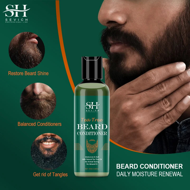 Men Beard Growth Oil 100% Natural Beard Growth Essential Hair Growth Nourishing Shampoo Moisturizing Smoothing Beard Conditioner