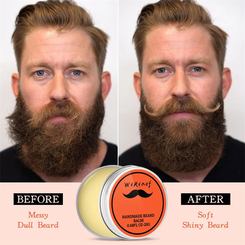 Natural Beard Balm Wax Man Beard Growth Oil Moisturizing Smoothing Dashing Gentlemen Beard Styling Professional Care Cream