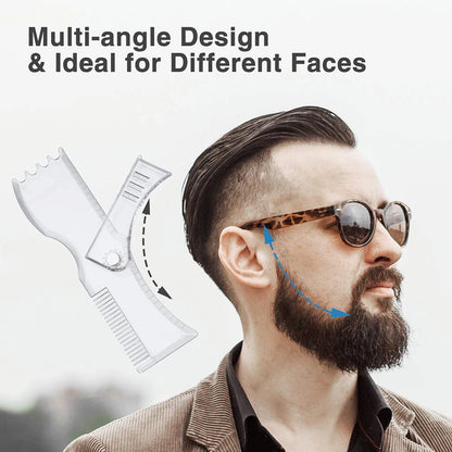 Professional Beard Styling Template Adjustable Beard Shaping Kits Practical Men Shaving Tool Sets Non-slip Styling Tool